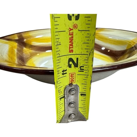 3 Vtg Vernonware Homespun Hand Painted Yellow Brown Plaid Fruit Serving Bowl 8" - Picture 7 of 12